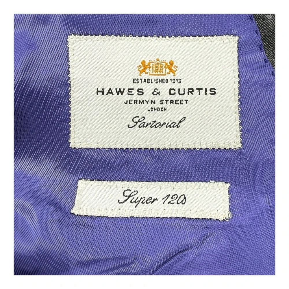 Hawes & Curtis Charcoal Wool Blazer Classic Fit‎ 2-Button Men's 44R Double Vent